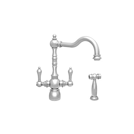 Whitehaus Dual Lvr Handle Faucet W/ Traditional Swivel Spout, Lvr Handles And Bra WHEG-34654-C